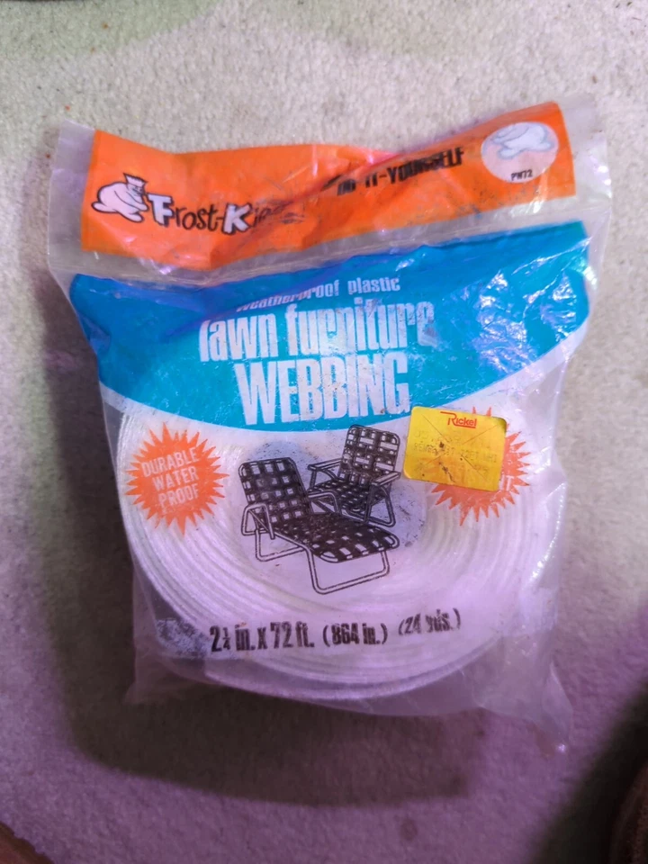 Silla de césped vintage Hágalo usted mismo FROST KING 2 1/4" X 72 pies BLANCA nueva de colección Foto 1 de 4