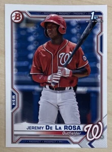 JEREMY De La ROSA - 2021 Bowman Prospects Baseball #BP-25 - WASHINGTON NATIONALS - Picture 1 of 2