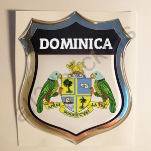 Autocollant Dominique Emblème Armoiries Blason Adhésif Dominique 3D Résine Moto - Picture 1 of 1