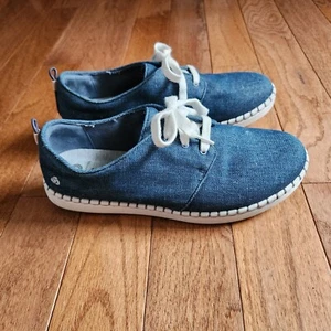 Clarks Cloudsteppers Damen 10 Step Glow Schnürschuhe blau Denim Komfortschuhe gebraucht - Bild 1 von 10