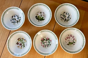 Set of 6 - PORTMEIRION Botanic Garden Stacking Cereal/Soup Bowls - Old Backstamp - Picture 1 of 12