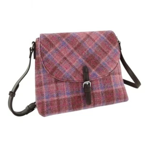 GLEN APPIN HARRIS TWEED TORRIDON SHOULDER BAG - PINK CHECK Col 103 - Picture 1 of 7