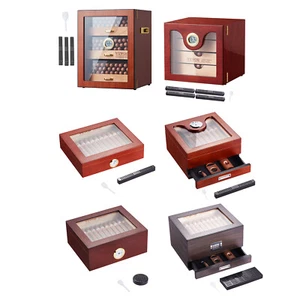 VEVOR 10-25 - 100-150 Zigarren Humidor Glasstop Zeder Zigarren Aufbewahrungsbox - Bild 1 von 74