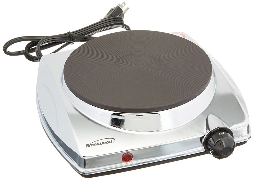 Brentwood Ts-337 Electric Single Hotplate With Chrome Finish