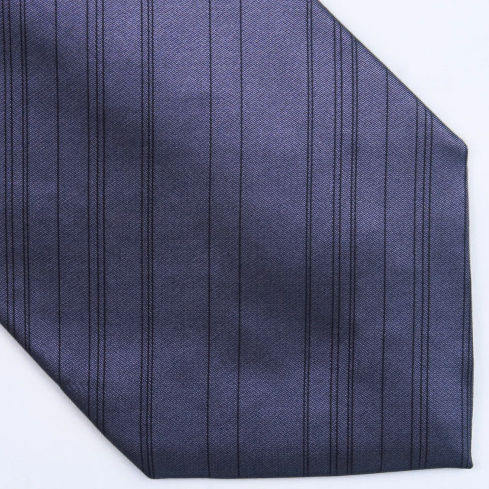 Perry Ellis Portfolio Purple Black Diagnonal Fine Stripes Mens Neck Tie 57x4 Mod - Image 1 of 4