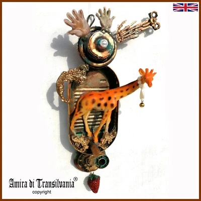 conjunto de arte moderno pintura original escultura medios mixtos animal jirafa arte Foto 1 de 4