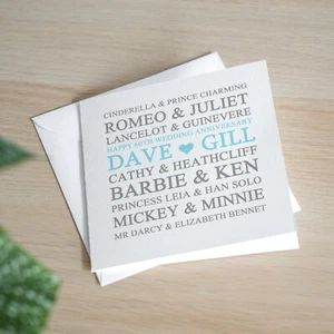 Tarjeta de aniversario de boda de 60 diamantes personalizada hecha a mano para parejas - Imagen 1 de 3