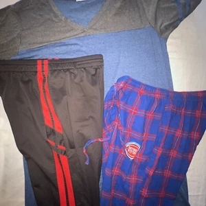 Mens 3pc Clothing Bundle Size XL - Detroit Pistons Pants - Tek Gear Pants - Gown - Picture 1 of 10
