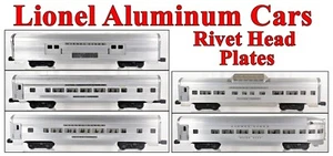 Lionel PW 2500 Series 5-Car Aluminum Passenger Set Rivet Head Name Plates /8/ - Picture 1 of 14
