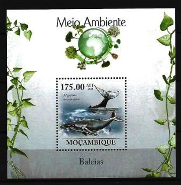 Mozambique 2010 Whales Block No. 237 New ** 1st Choice MNH - Image 1 of 1