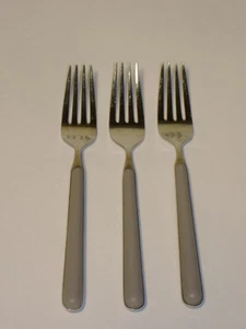MIKASA STAINLESS FLATWARE ELITE GRAY 3 SALAD FORKS 6 3/4" - Picture 1 of 1