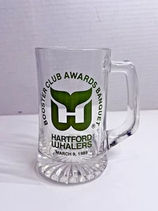 RARE Hartford Whalers Booster Club Awards Banquet March 9, 1989 Glass Beer Mug - Picture 1 of 9