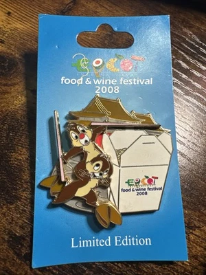 Prendedor Disney Chip and Dale LE 3000 comida y vino 2008 Foto 1 de 2