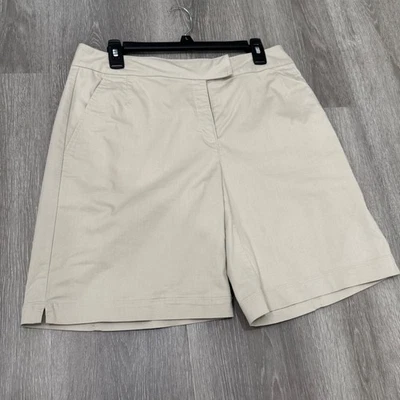 Bermuda de golfe Nike cáqui bege golfe casual feminina tamanho 10 - Imagem 1 de 4