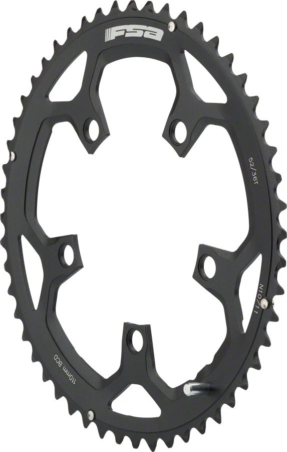 Full Speed Ahead Pro Road Chainring 52t 110 BCD 10/11-Speed Aluminum N11 Black - Image 1 of 1