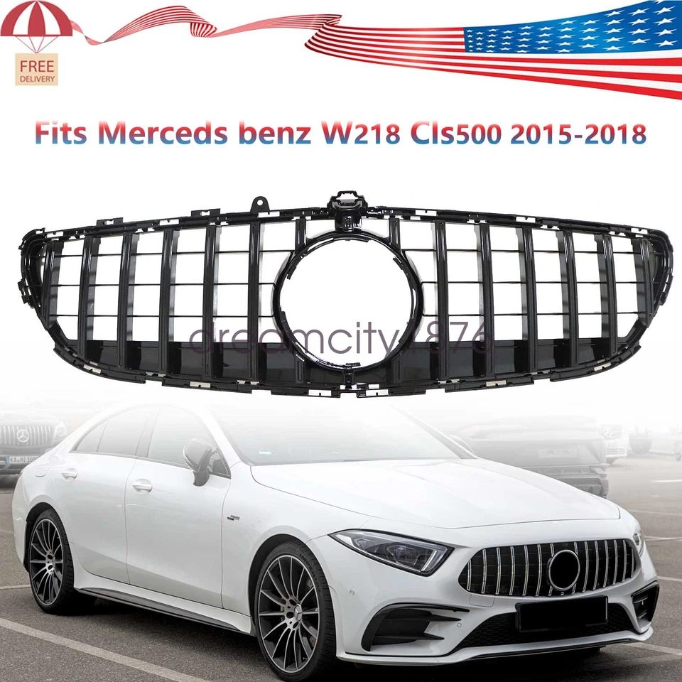 Rejilla delantera negra para Mercedes Benz CLS550 CLS500 W218 2015-2018 Foto 1 de 4