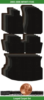 Juego de alfombrillas clásicas personalizadas para Infiniti FX45 2003-2008 (5 piezas) #T1Z Foto 1 de 4