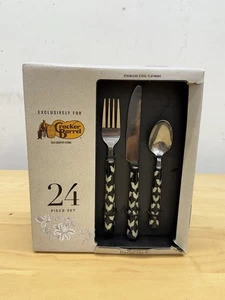 NUOVO Cracker Barrel Cambridge posate inox 24 pezzi galli polli  - Foto 1 di 7