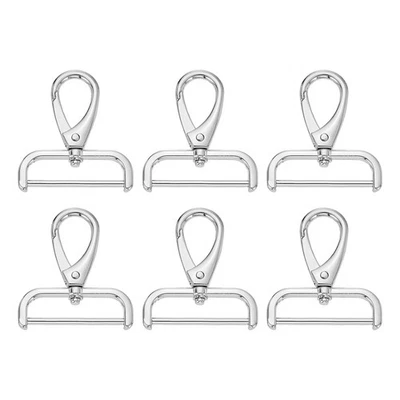 6pcs Detachable Snap Hook Clasp 1 1/2" for Keychain Lanyard Purse White Foto 1 de 4