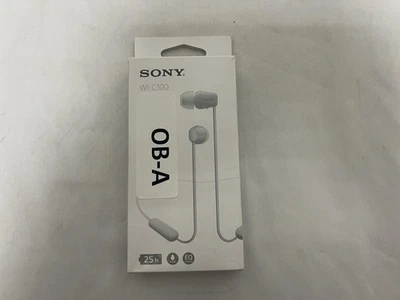 Sony WI-C100 Wireless in-Ear Bluetooth Headphones with Built-in Microphone,White - Image 1 of 4