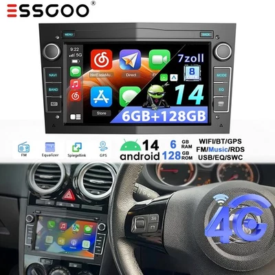 Für Opel Zafira B Astra G H Corsa C/D Android14 128G 8kern Carplay Autoradio DSP - Bild 1 von 4
