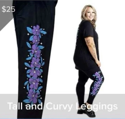 Halloween 🎃 Leggings TC LuLaRoe - Colección Vestidos para Poseer - Morado Floral Foto 1 de 4