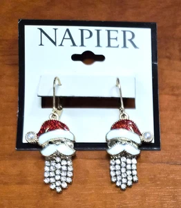 Pendientes colgantes Estate NAPIER Navidad estrás barba vacaciones de Papá Noel - Imagen 1 de 9