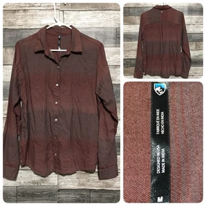 Camisa de franela Kuhl para mujer M roja a rayas abotonada manga larga informal - Imagen 1 de 8