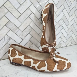 Sam Edelman Marisol Leopard Print Calf Hair Leather Flats Ballerina Shoes Size 6 - Picture 1 of 10