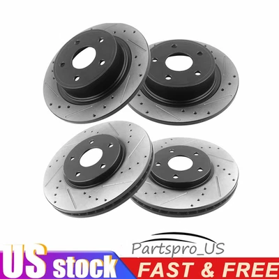 Front Rear Drilled Slotted Brake Rotors for 2004-2008 Acura TL 3.2L V6 - Image 1 of 4