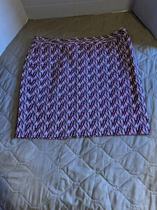 Worthington Skirt Womens Size 18 Miami Beet Tail Feather Print Straight - Picture 1 of 8