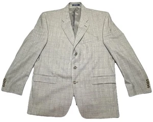 Chaps Ralph Lauren 3 Button Suit Check Gray Wool Cashmere 44R 39x28 - Picture 1 of 24