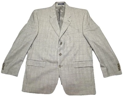 Chaps Ralph Lauren 3 Button Suit Check Gray Wool Cashmere 44R 39x28 - Image 1 of 4