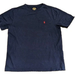 Polo Ralph Lauren T-shirt Big Boys Sz XL 18/20 Classic Pocket Tee Navy Red Pony - Picture 1 of 6