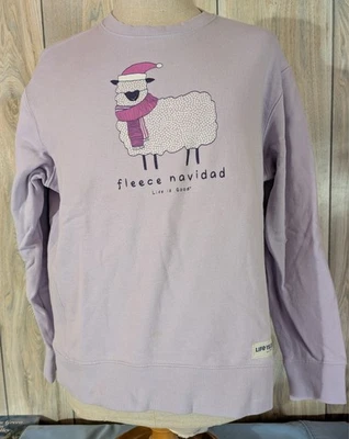 Sudadera Life is Good Fleece Navidad talla L morada Foto 1 de 4