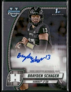 Brayden Schager Auto AU 2024 Bowman University Chrome Hawaii Rainbow Warriors - Bild 1 von 2