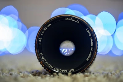 Minolta MC Macro 50mm F 3.5 Rokkor-X Camera Lens - W/ Extension set & Hood - Image 1 of 4