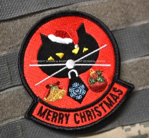 USAF U-2 DRAGON LADY RECON 5th SQN BLACK CAT 黑貓中隊 vêlkrö PATCH:🎄MERRY CHRISTMAS - Picture 1 of 3