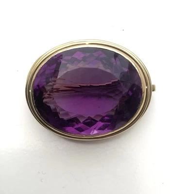 Brosche/Anhänger Gold 585, toller Amethyst mit ca. 31 ct., ca. 17,18 g - Bild 1 von 4