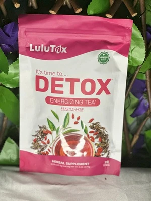 LULUTOX Original Detox Tea - Peach Flavor, 28 Servings, 70g