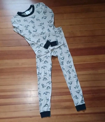  Juego de pijama de dinosaurio de algodón orgánico Hanna Andersson talla 140 (10) Foto 1 de 4