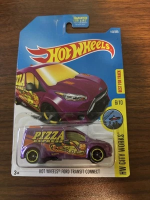 2015 Hot Wheels Ford Transit Connect Pizza Express HW City Works 1:64 Diecast - Image 1 of 2
