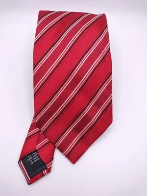 COLECCIÓN STEVE HARVEY Corbata Hombre Roja Negra Blanca Rayas Decorativas Hecha a Mano Foto 1 de 4