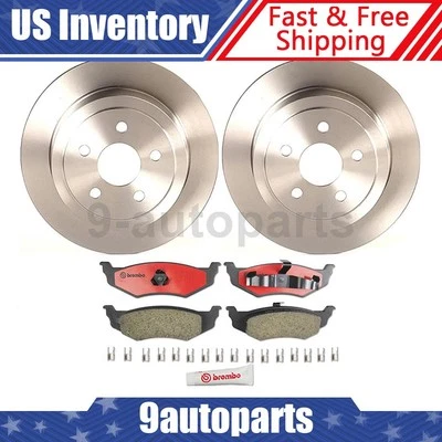 Комплект задних тормозов Brembo дисковые роторы керамические колодки для Dodge Neon 1998-2004 годов выпуска - Изображение 1 из 4