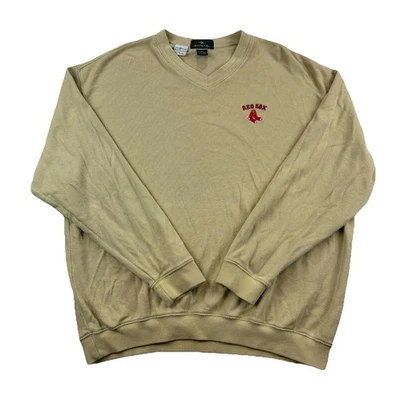 Suéter de Colección Boston Red Sox Cuello en V Para Hombres XL Beige Cintura con Bandas Manga Larga  Foto 1 de 4