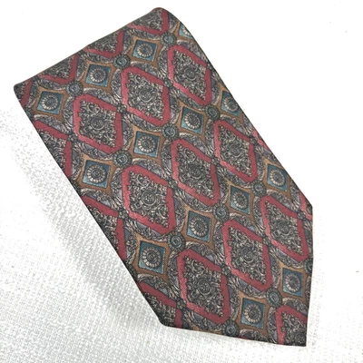 Vintage Bill Blass 100% Silk Tie Made in USA Paisley Medallion Stripe Necktie - Image 1 of 4