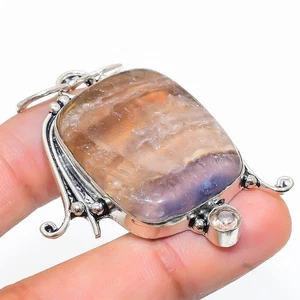Ciondolo gioiello in argento sterling 925 fatto a mano fluorite, pietra prezi... - Foto 1 di 5