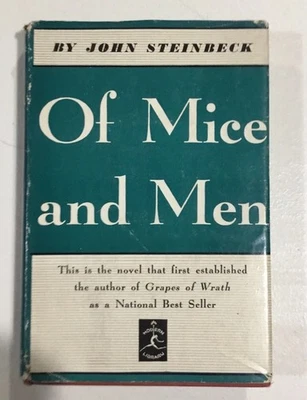 Of Mice and Men by John Steinbeck Hardcover w DJ (Modern Library 29) - Image 1 of 4