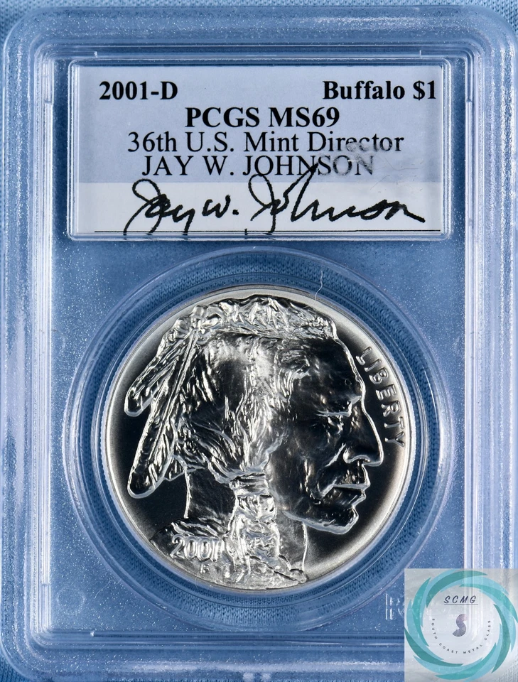 2001-D American Buffalo Commemorative Silver Dollar PCGS MS69 - #71271694 - Image 1 of 4