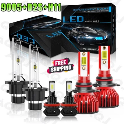 For Acura TSX 2009-2014 HID/LED Headlight High Low Beam + Fog Light Bulbs Kit Foto 1 de 4